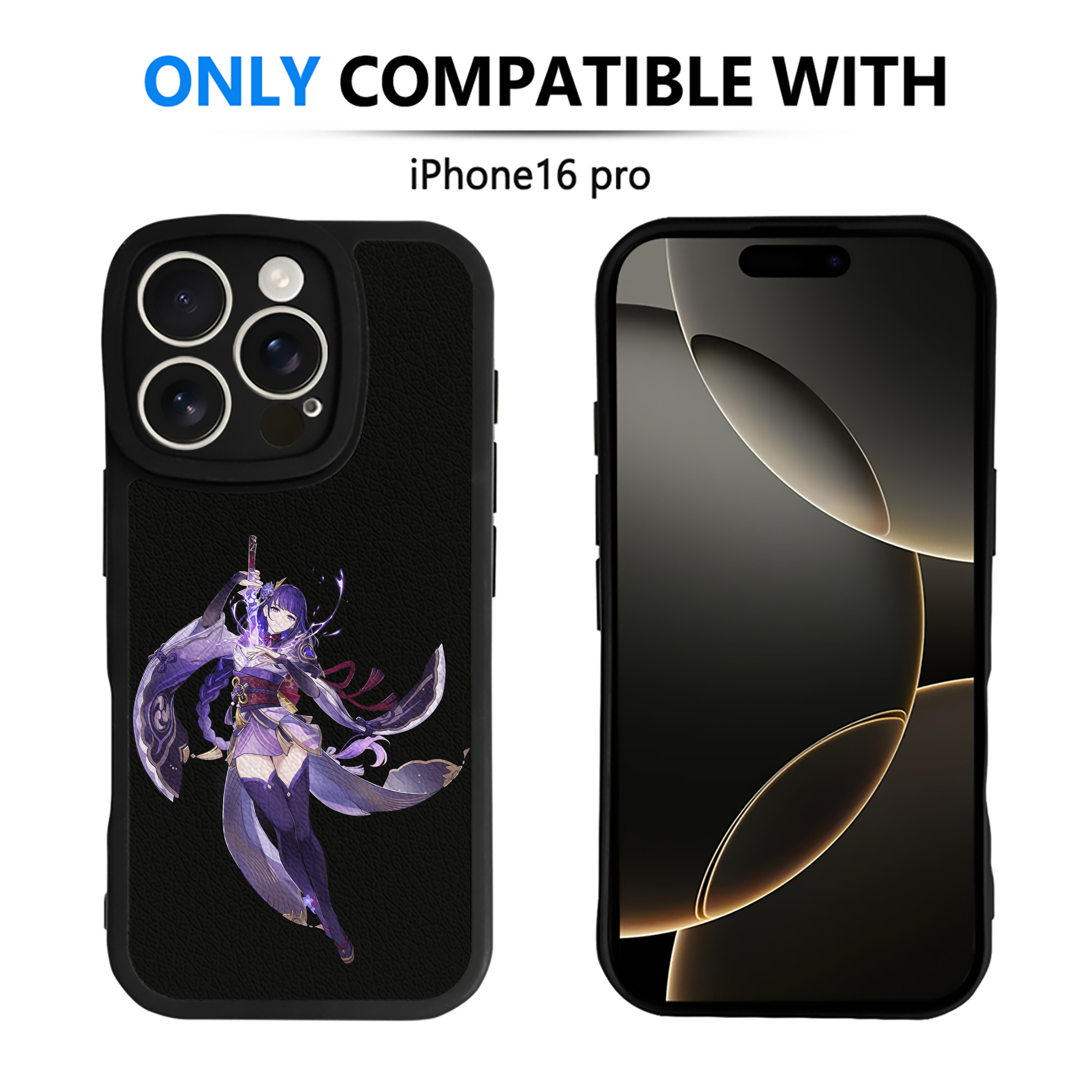 げんし神 雷電将軍 らいでんしょうぐん genshin Raiden Shogun 【iPhone 16シリーズ対応】シリコンスマホケース（レザー調） 材質：シリコン